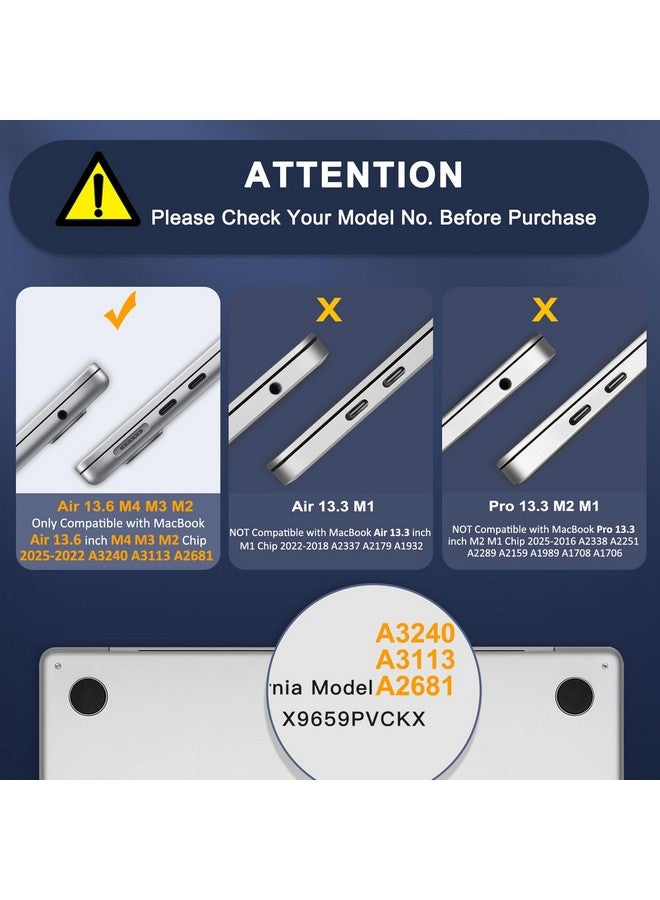 موسيسو جراب موسيسو متوافق مع ماك بوك اير 13 بوصة 2025 2024 2023 2022 M4 A3240 M3 A3113 M2 A2681، غلاف بلاستيكي صلب وغطاء لوحة مفاتيح وغشاء شاشة وحقيبة لجهاز ماك بوك اير 13.6 بوصة، وردي فاتح - Image 2