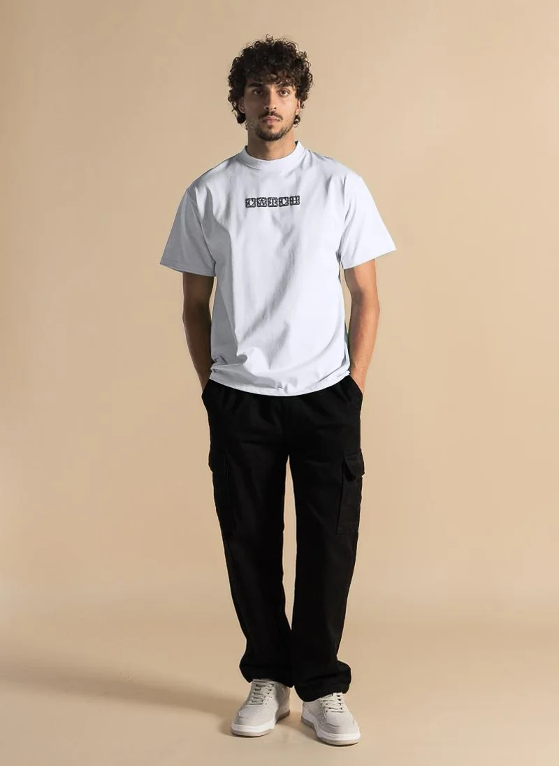 SHAPES CONTRAST PRINTED COTTON T-SHIRT