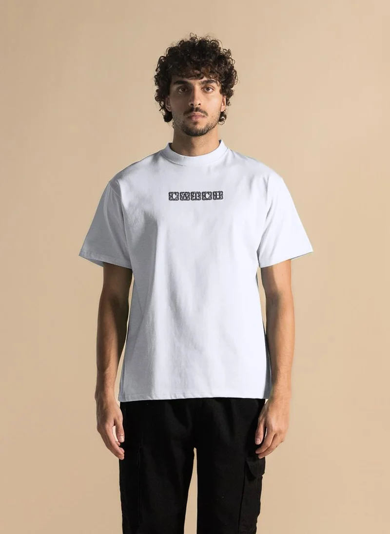 SHAPES CONTRAST PRINTED COTTON T-SHIRT