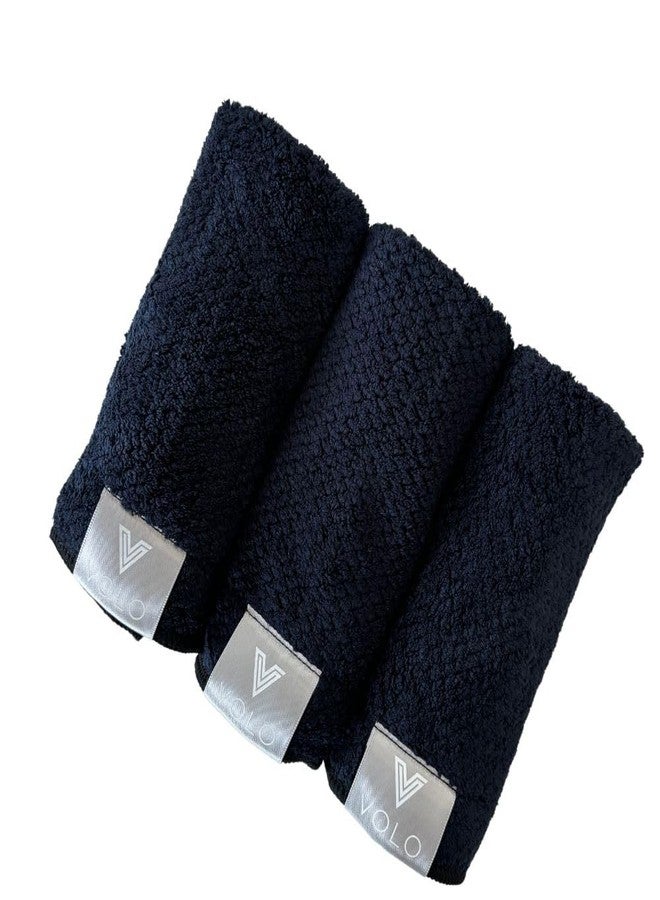 VOLO Hero Face Towel | Reusable Facial Wash Cloths | Makeup Remover & Post Shower| Ultra Soft, Absorbent, Gentle, Fast Drying Nanoweave Fabric Face Towels | Microfiber 3PK (Vinyl Black - Tote - Image 2