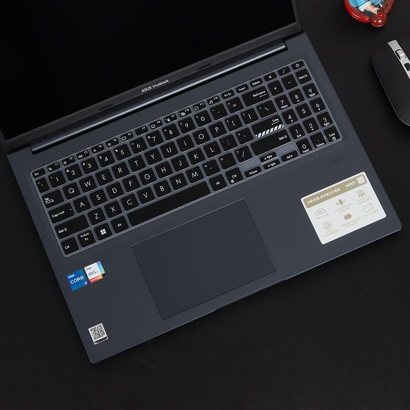 Raya غطاء لوحة مفاتيح سيليكون لجهاز ASUS Vivobook 15X OLED (K3504 / M3504) ASUS Vivobook S 15 OLED (K3502 / K5504 / S3502 / S5504) و Vivobook 15 OLED (X1502 / X1504) (أسود) - Image 4