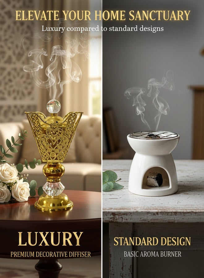 DQ faith Light Luxury Heart Carved Crystal Aromatherapy Stove, Middle Eastern Style Home Atmosphere Decoration - Image 4