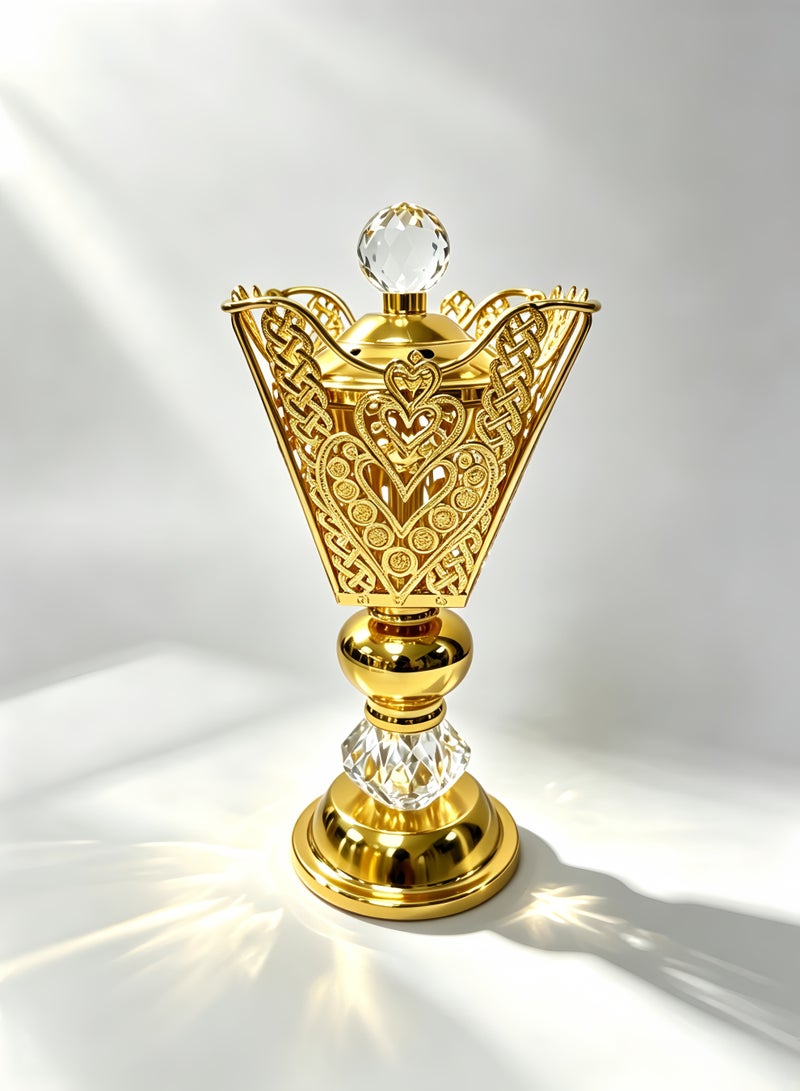 DQ faith Light Luxury Heart Carved Crystal Aromatherapy Stove, Middle Eastern Style Home Atmosphere Decoration - Image 1