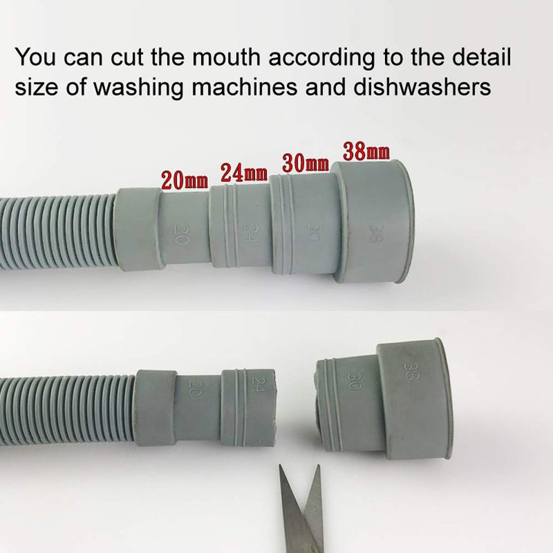 ليزنيرزم 1 قطعة 4.9Ft (1.5M) العالمي غسالة استنزاف خرطوم تمديد غسالة تمديد غسل الأنابيب غسالة صحون خرطوم الصرف - Image 3