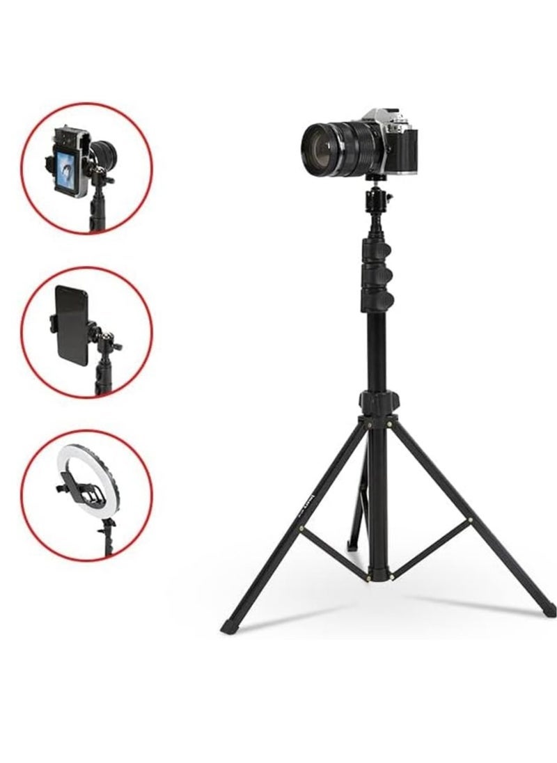 Jmary Jmary MT39 61inch Aluminum Extendable Cell Phone Tripod Stand with Selfie Stick Tripod and Phone Clip - Image 2