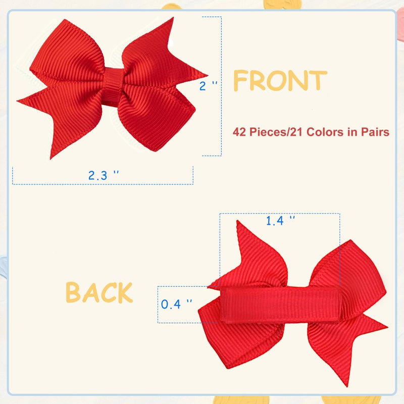 Hoewina Hair Bows for Girls, 60PCS 2" Fully Lined Alligator Hair Clips, Toddler Hair Accessories (30 Colors in Pairs) - Image 2