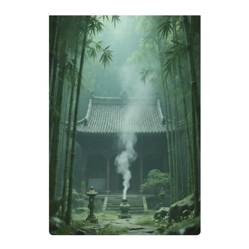 Double Sided Burlap Garden Flag 18.5x12.6 Inch Bamboo Forest Temple Outdoor Yard Decoration - Image 5