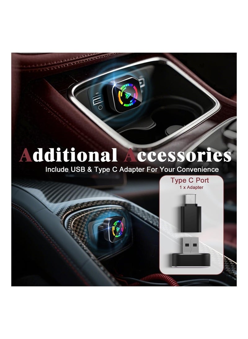 ديقيساند محول CarPlay لاسلكي مطور من سلكي إلى لاسلكي لأنظمة Apple CarPlay وAndroid Auto، محول CarPlay بتصميم Mini USB مع منفذ تمديد من النوع C، سهل الاستخدام، اتصال مستقر وبدون تأخير - Image 5