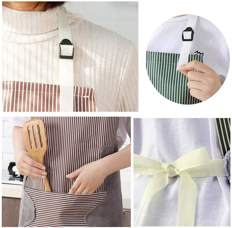 Roktry Cooking Apron Adjustable Waterproof Chef Apron with Pocket and 2 Side Coral Velvet Towels for Hands Wiping Quilt for Home Kitchen Grill Restaurant - Image 4