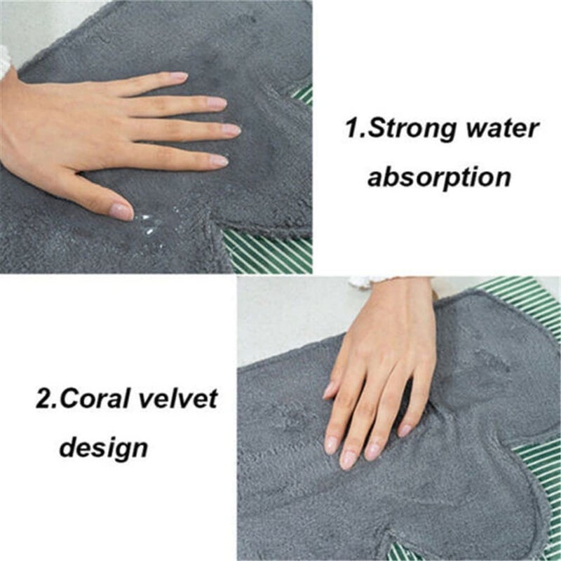 Roktry Cooking Apron Adjustable Waterproof Chef Apron with Pocket and 2 Side Coral Velvet Towels for Hands Wiping Quilt for Home Kitchen Grill Restaurant - Image 5