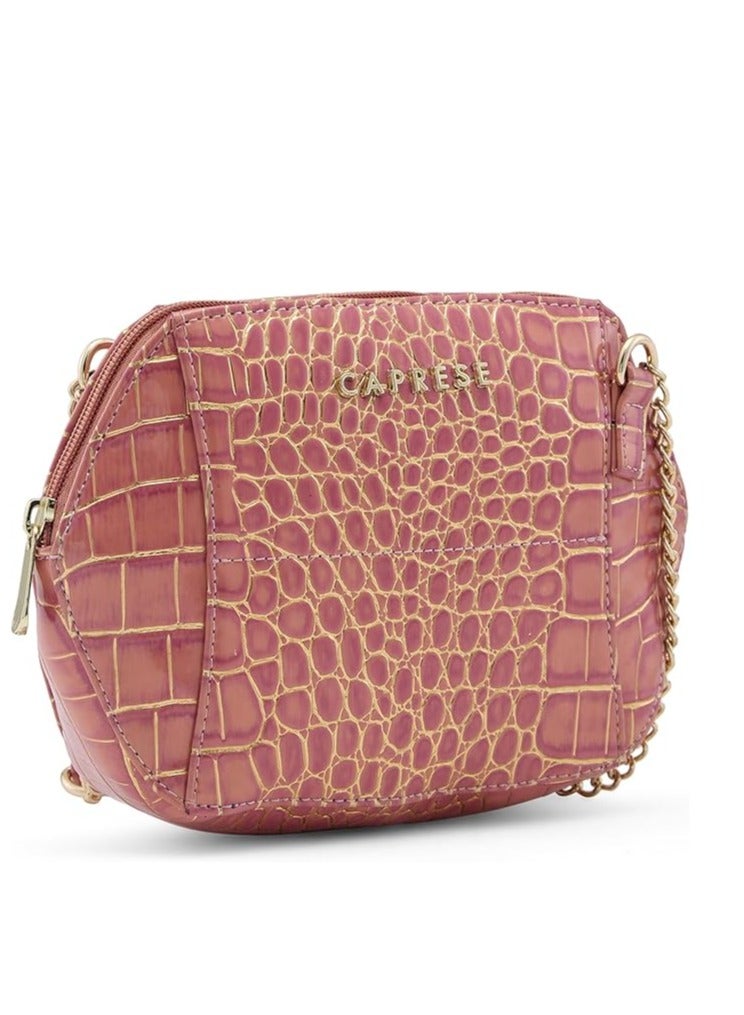 Caprese Miranda Sling Bag, Pink-Small | Stylish Handbag for Women with Animal Print | Adjustable Strap & Spacious Interiors | Perfect Ladies Purse for Carrying Everyday Essentials & Travel - Image 1