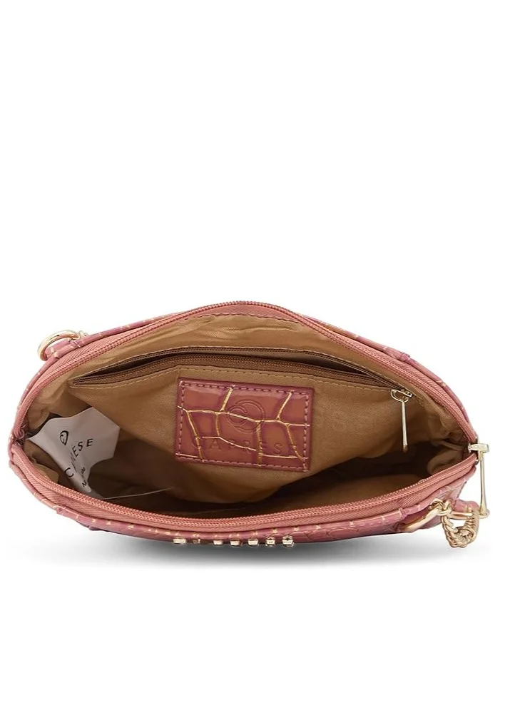 CAPRESE Caprese Miranda Sling Bag, Pink-Small | Stylish Handbag for Women with Animal Print | Adjustable Strap & Spacious Interiors | Perfect Ladies Purse for Carrying Everyday Essentials & Travel