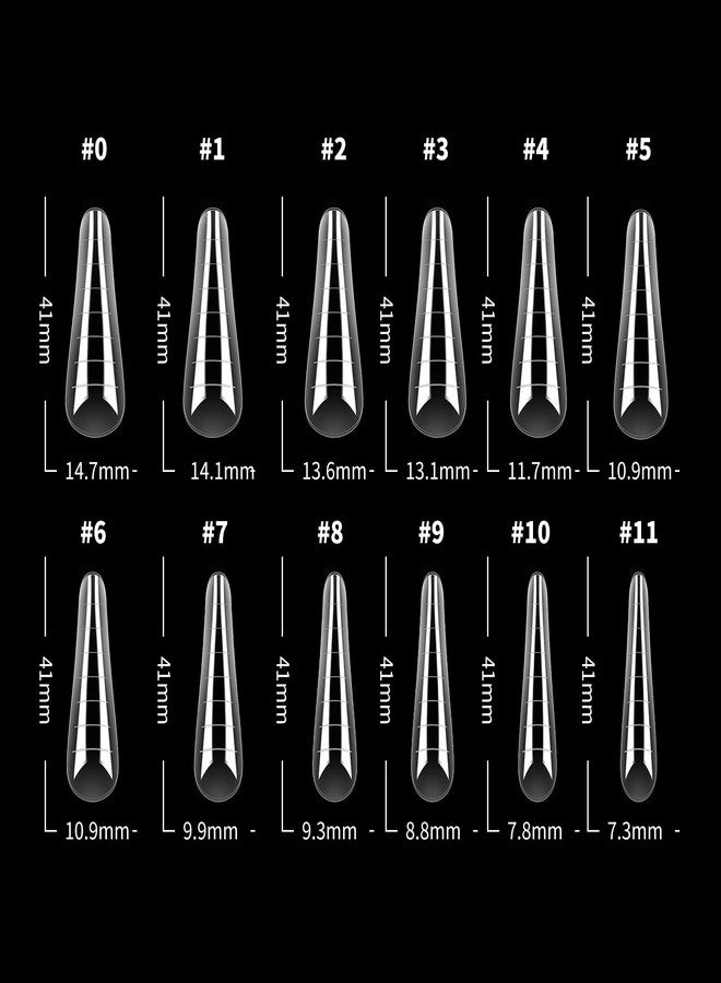 LIONVISON Nail Dual Forms for Polygel, 120Pcs Stiletto Shape Nail Forms for Builder Gel Reusable, 12 Sizes Extension Nail Molds Sets, Poly Nail Gel Forms for Manicure Nail Art Design Salon DIY at Home-StilettoB - Image 2