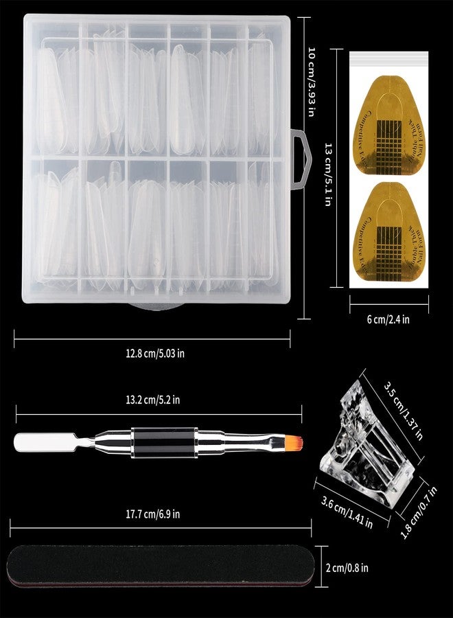 LIONVISON Nail Dual Forms for Polygel, 120Pcs Stiletto Shape Nail Forms for Builder Gel Reusable, 12 Sizes Extension Nail Molds Sets, Poly Nail Gel Forms for Manicure Nail Art Design Salon DIY at Home-StilettoB - Image 3