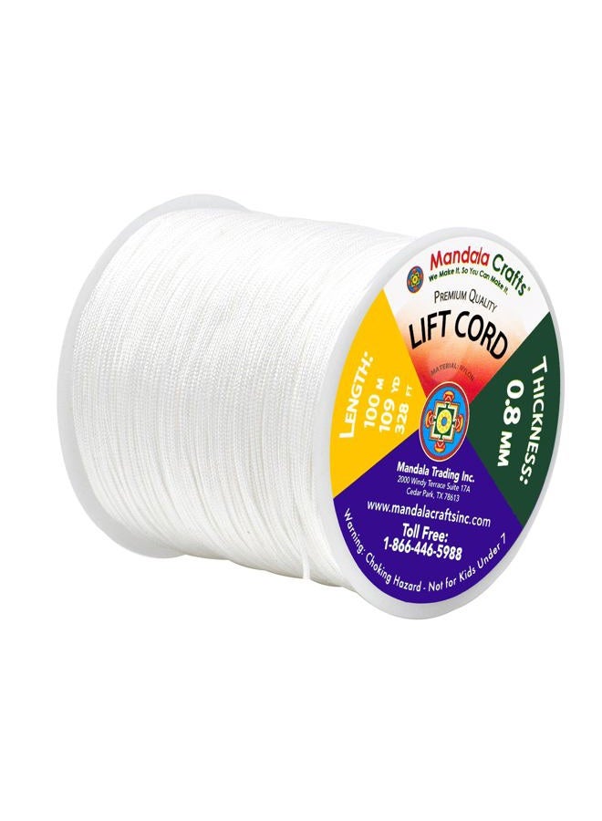 Mandala Crafts Blinds String, Lift Cord Replacement from Braided Nylon for RVs, Windows, Shades, and Rollers (0.8mm, White) - Image 2