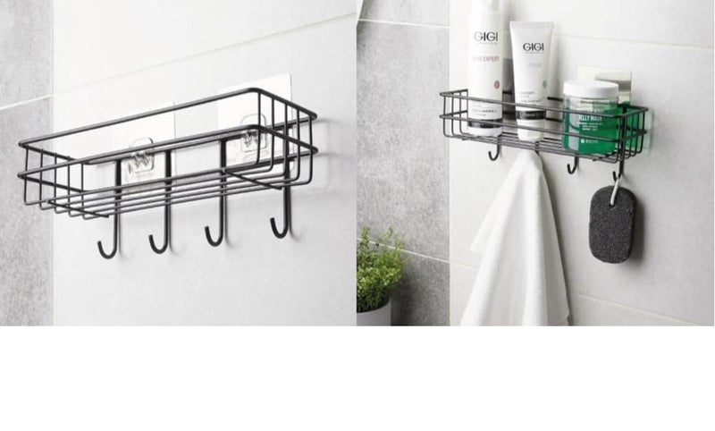 Oslen Self-Adhesive Multipurpose Bathroom Rack, Bathroom Shelf Organizer, Wall Mounted Shelf,Bathroom Accessories Set for Home,Bathroom Shelves (White) - Image 5