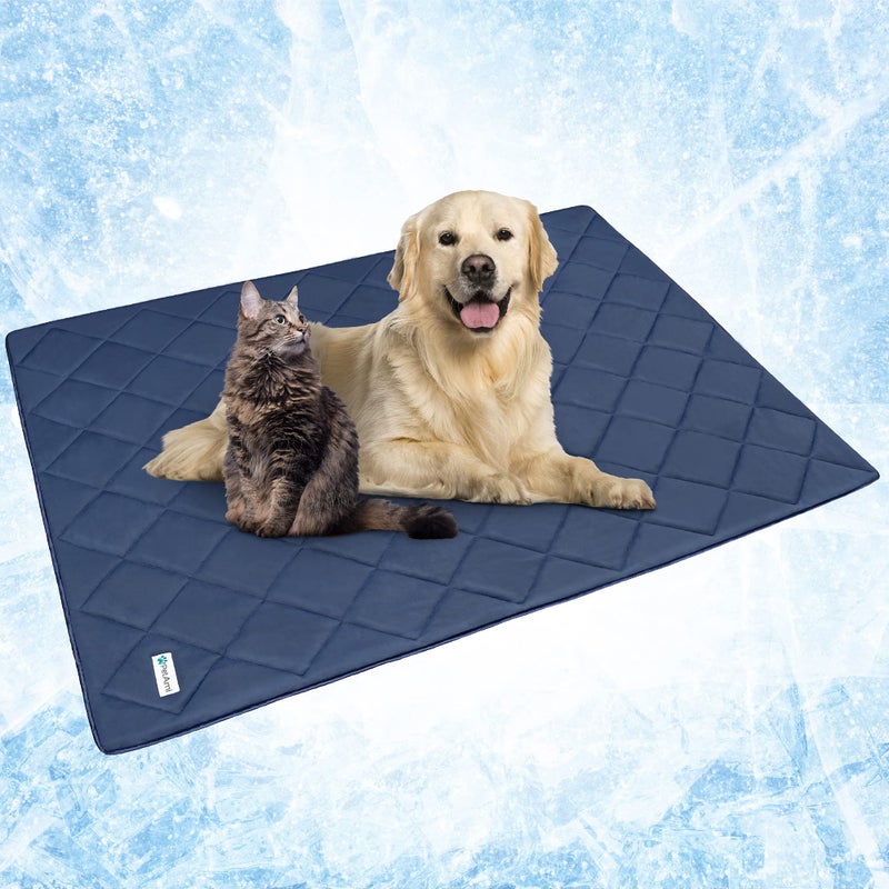 PetAmi Premium Cooling Dog Blanket Lightweight Fluffy Pet Throw Blanket Bed Cover for Dogs Cat Puppies Pet Blanket Furniture Protector Couch Sofa Reversible Fuzzy Cozy 60x80 Navy Blue