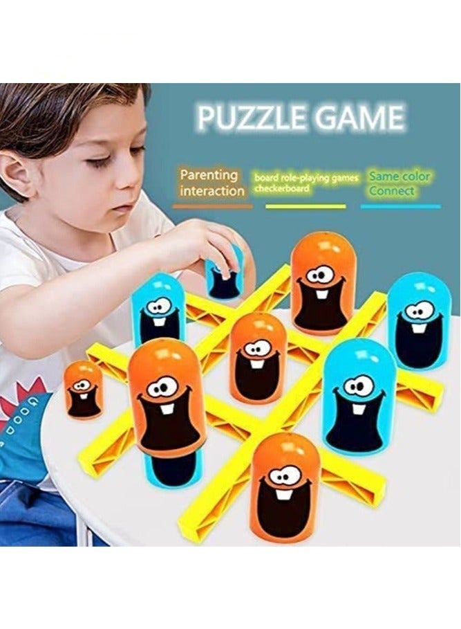 Beauenty Gobble Board Game, Tic Tac Toe Game Children's Educational Educational Puzzle Game Toy Toys, Parent-child Early Education Family Interactive Board Game Classic 3d Board Game - Image 5