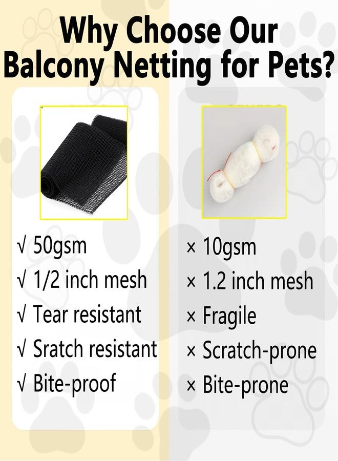 POYEE 10X13FT Cat Netting Balcony Protection Cat Barrier Balcony Safety Mesh Screen for Pets Catio for Apartment Balcony Window Stairs - Image 4