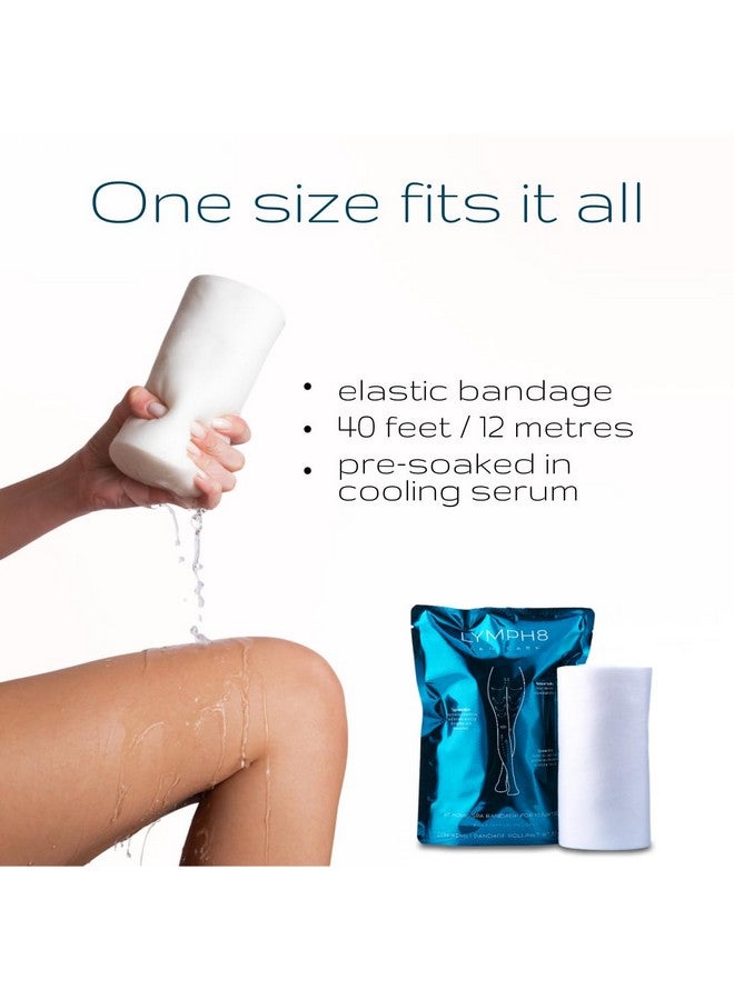 Generic Lymphatic Drainage Body Wrap, Cooling Effect for Legs Stomach Abdomen, Tones, Firms & Reduces Puffiness, 40 feet 1 Wrap Pre-Soaked Ready To Use Caffeine, Niacinamide, Algae Extract, Menthol  - Image 3