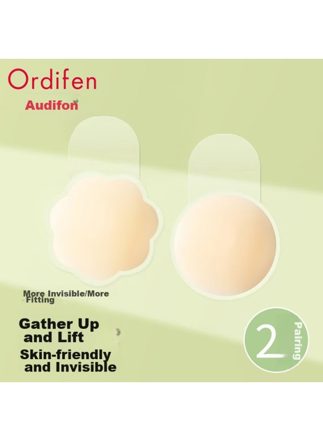 Ordifen Oudifeng 2 Pairs Of Breast Pads For Women, Silicone Lift Breast Pads, Wedding Dress Push-up, Invisible Nipple Covers, Strapless Anti-nipple Show Breast Pads For Summer - Image 1