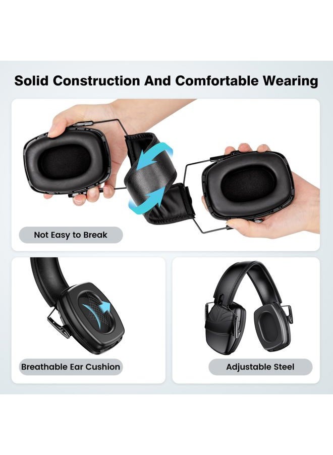 Link Dream Ear Protection Ear Muffs Noise Reduction SNR 35dB Hearing Protection Kids Adult Shooting Gun Range Mowing Woodwork (Black) - Image 4