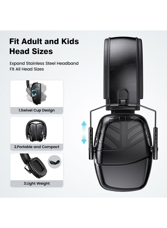Link Dream Ear Protection Ear Muffs Noise Reduction SNR 35dB Hearing Protection Kids Adult Shooting Gun Range Mowing Woodwork (Black) - Image 3