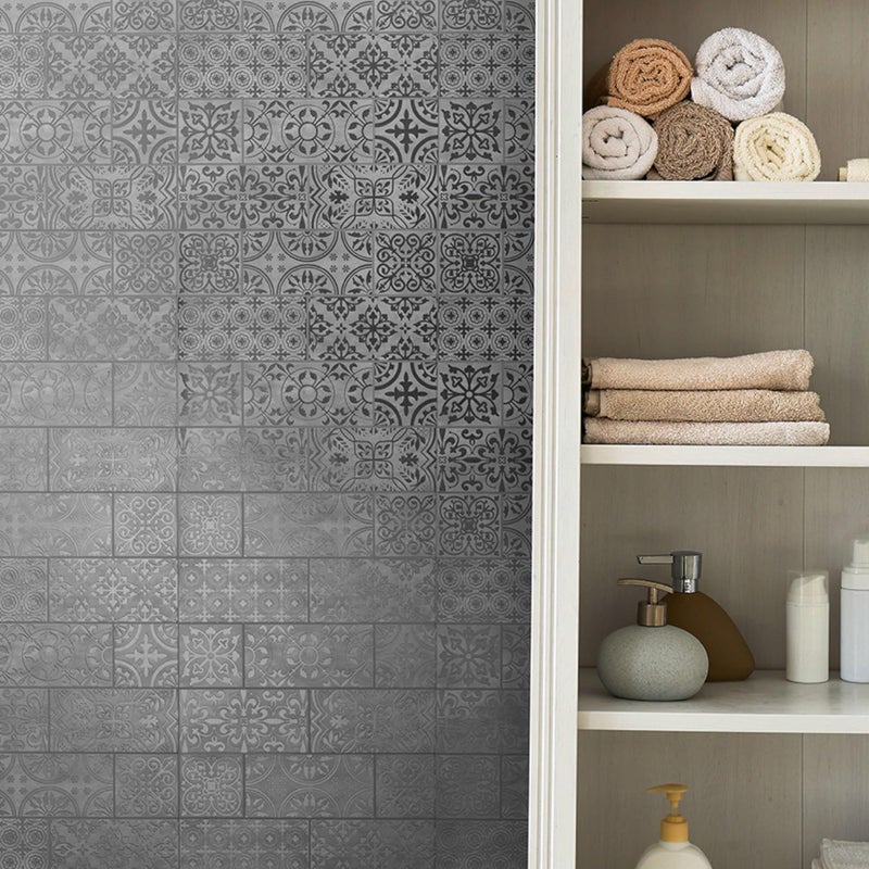 Main Street 24-Pack of 8 x8 Peel and Stick Backsplash Wallpaper Tiles White and Silver Stone Mosaic Removable Self Adhesive Wall Tile for Kitchen, Renter-Friendly for Your Home and DIY Projects - Image 3