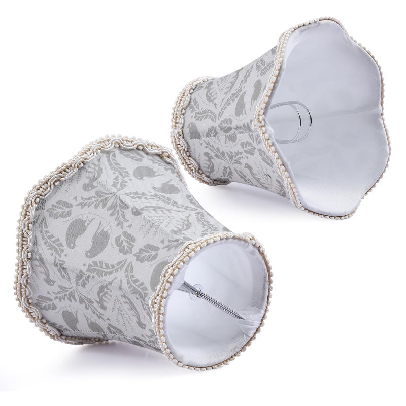 Fuloon Chandelier Lamp Shades, Clip on Small Sconce Lampshades, Suit for Candelabra Bulbs in Modern/European/French Country/Farmhouse Decoration, 3.14x5.51x4.72 in(6 Pack, Branch Bird) - Image 5