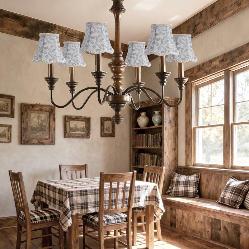 Fuloon Chandelier Lamp Shades, Clip on Small Sconce Lampshades, Suit for Candelabra Bulbs in Modern/European/French Country/Farmhouse Decoration, 3.14x5.51x4.72 in(6 Pack, Branch Bird) - Image 3