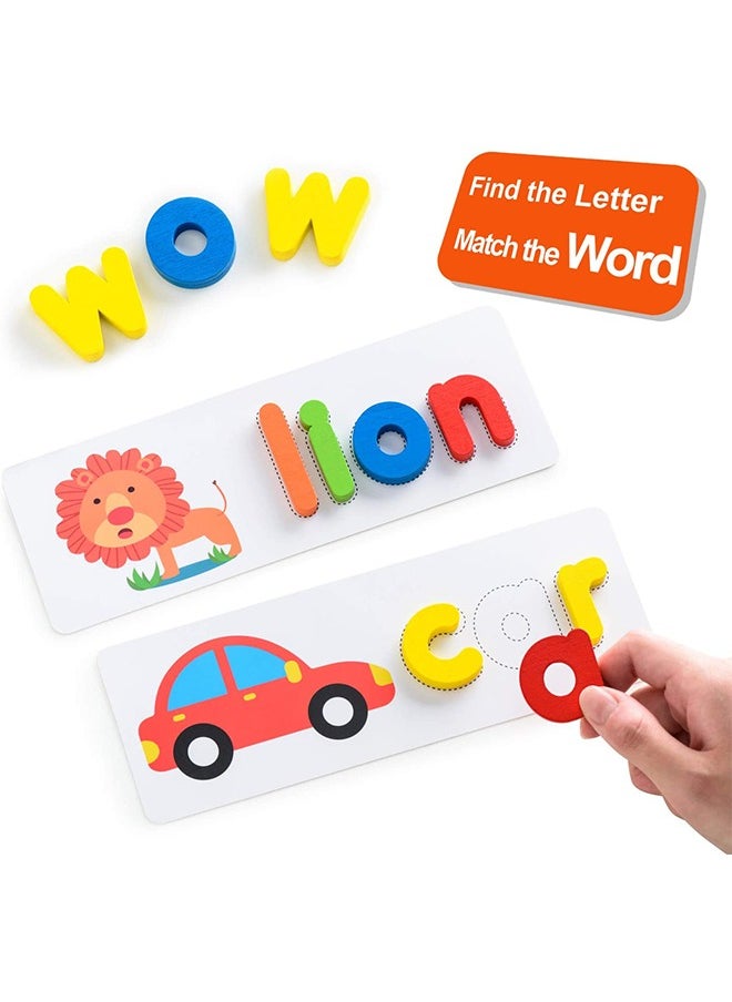 Generic See and Spelling Learning Toy, Matching Letter Games Sight Word Flash Cards Montessori Wooden Educational Toys Gifts for Preschool Kindergarten Kids Boys Girls ﻿  - Image 3