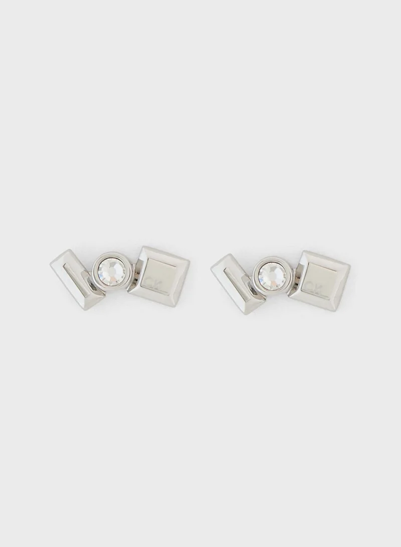 CALVIN KLEIN Stainless Steel With Crystal Earrings