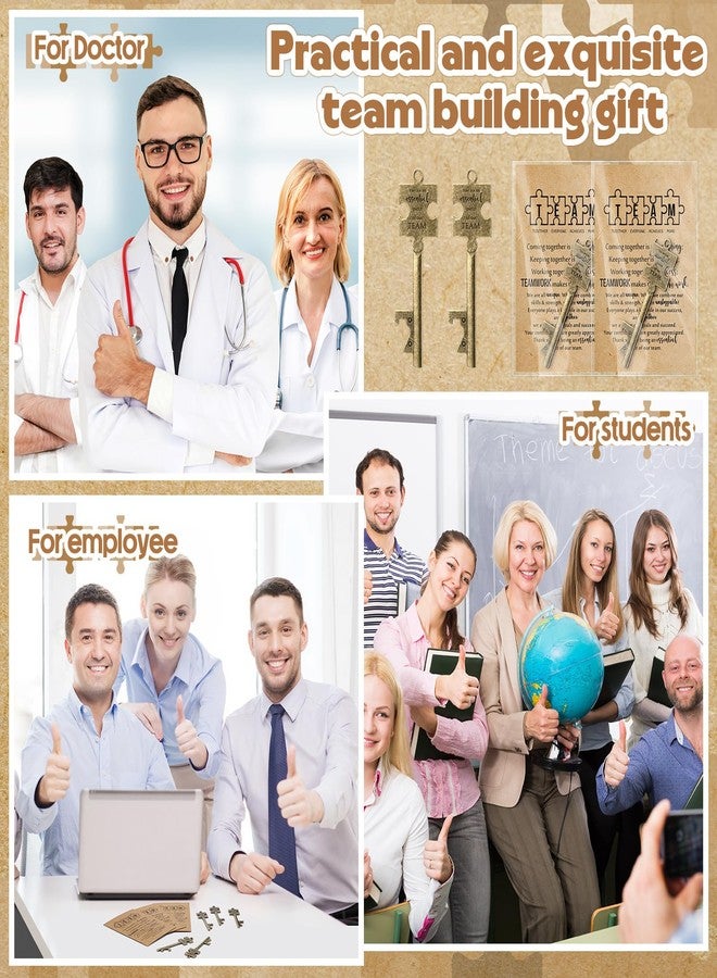 Vesici 24 Sets Team Gifts Employees Coworker Appreciation Puzzle Piece Thank You Gifts Bulk for Employee Coworker Puzzle Shaped Bottle Openers Inspirational Card (Bronze Color) - Image 4