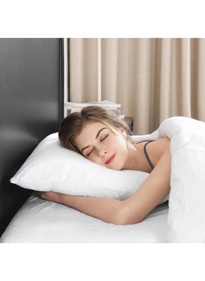 downluxe - downluxe Goose Feather Down Pillow - Set of 2 Bed Pillows for Sleeping with Rayon Derived from Bamboo Shell, Queen Size (20x28) - Image 1