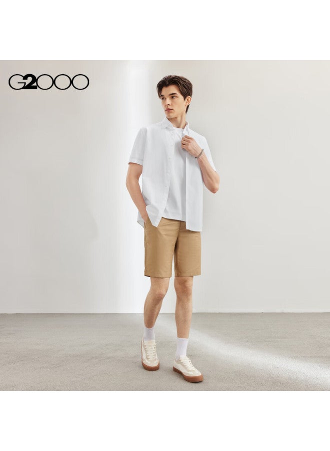 G2000 Men's Cotton Blend Skin-friendly Comfort Short Sleeve Shirt 41131942g2 White 07 - Image 4