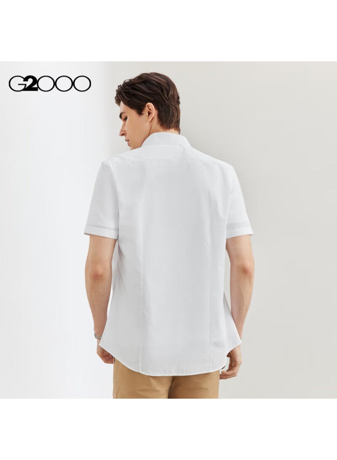 G2000 Men's Cotton Blend Skin-friendly Comfort Short Sleeve Shirt 41131942g2 White 07 - Image 1
