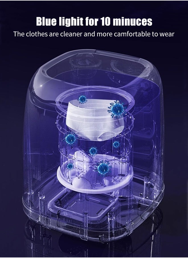 Snooe Small Washing Machine for Underwear, Blue Light Sterilization, Mini Washing Machine for Children's Clothes, Portable Washing Machine with Spin Dryer, Smart Touch Screen  - Image 4