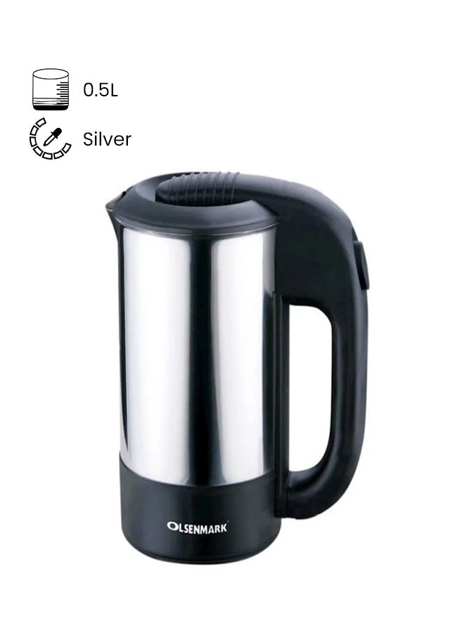Olsenmark Electric Kettle 500 ml 1500 W ‎OMK2048 Silver - Image 1