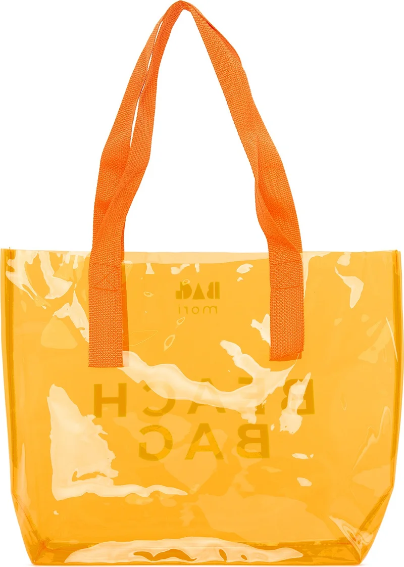 باجموري Orange Beach Bag Printed Transparent Beach Bag