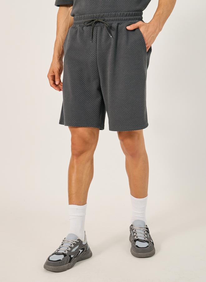 Styli Styli Textured Relaxed Fit Polo T-Shirt and Shorts Co-Ords  - Image 5