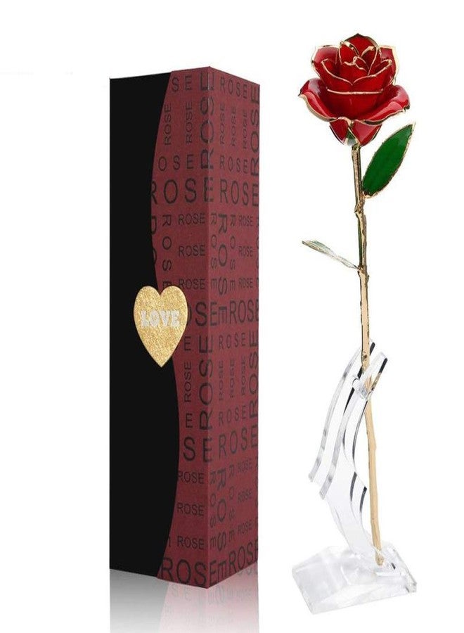 ENJOYPRO Valentines Day Gifts for Her, Real Rose Dipped in 24K Gold, Preserved Rose Flower, Golden Dipped Rose for Valentine's Day, Mothers Day, Wedding - Image 1