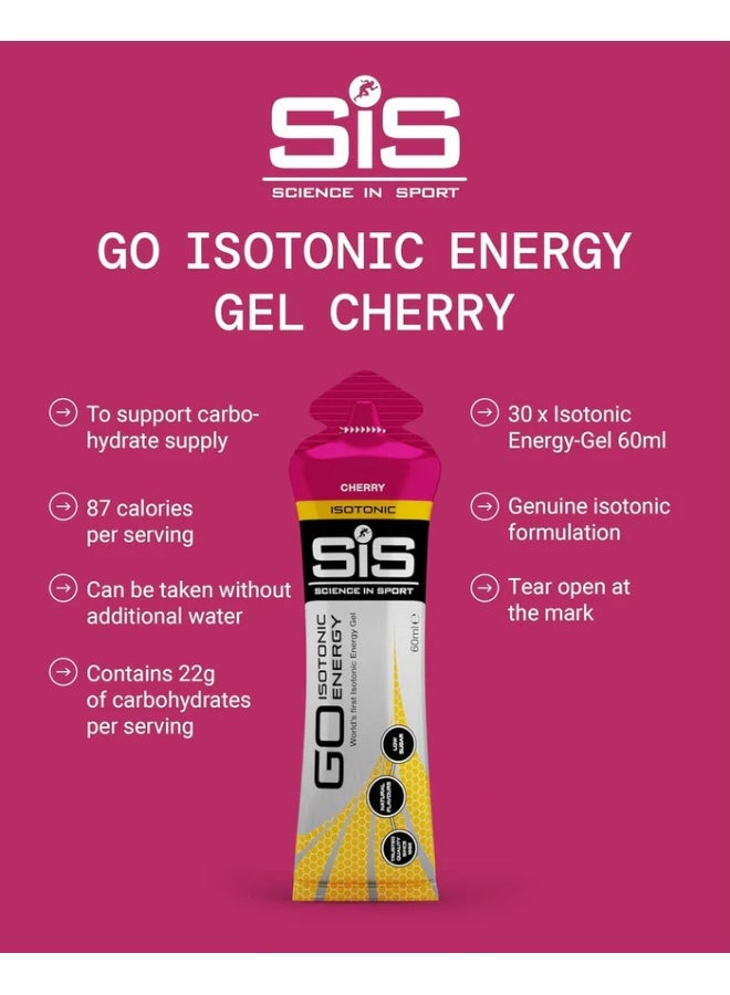 Science in Sport GO Isotonic Energy Gel Cherry Box of 30 - Fast Energy Sports Gel for Endurance & Training - Image 2