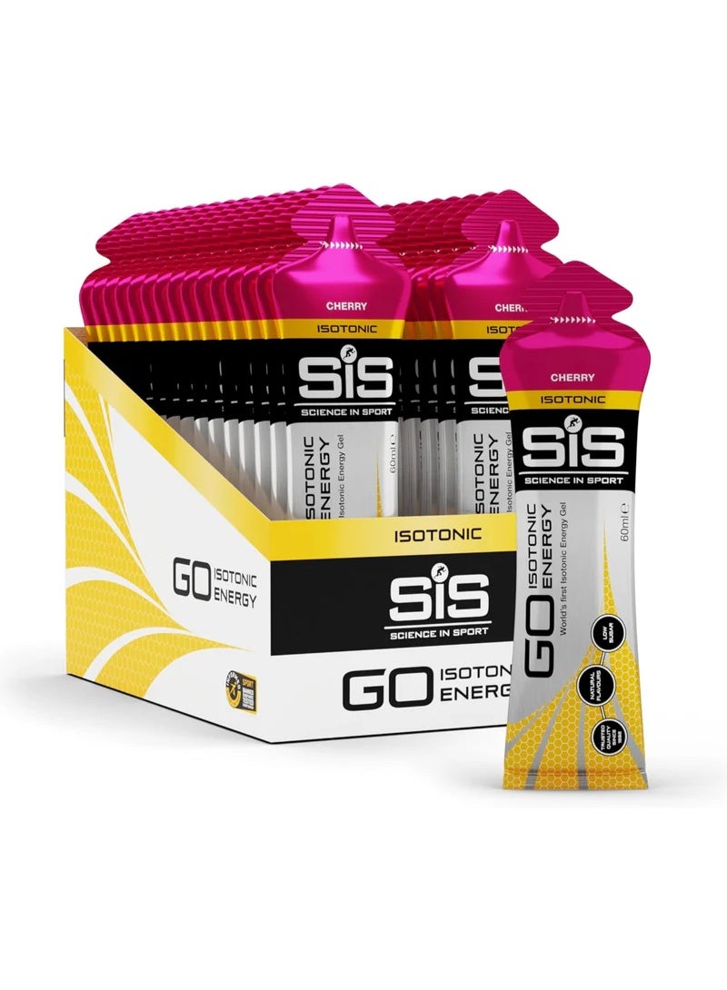 Science in Sport GO Isotonic Energy Gel Cherry Box of 30 - Fast Energy Sports Gel for Endurance & Training - Image 1