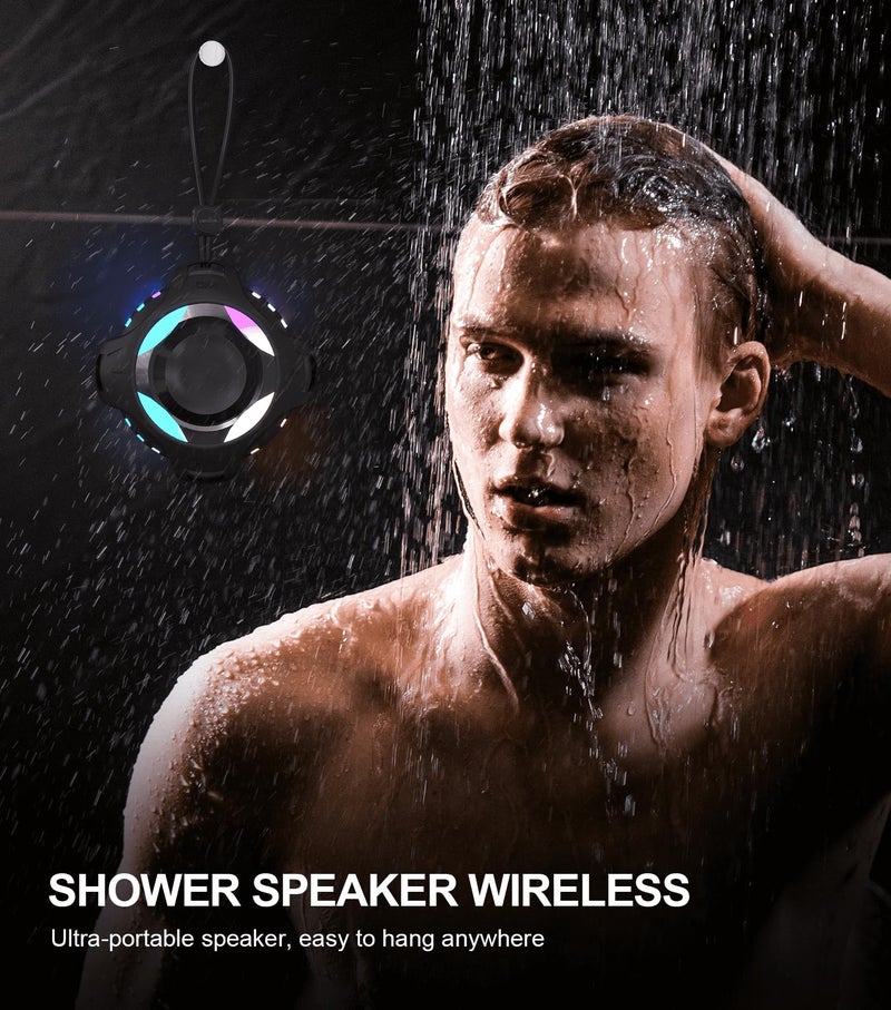 comiso Waterproof Speaker with Robust Bass, Shower Speaker with Dynamic Light, TWS Mode, Loud HD Sound, IP67 Waterproof, 2000mAh, Portable Wireless Speakers for Home, Outdoor/Kayak, Gift for Unisex. - Image 5