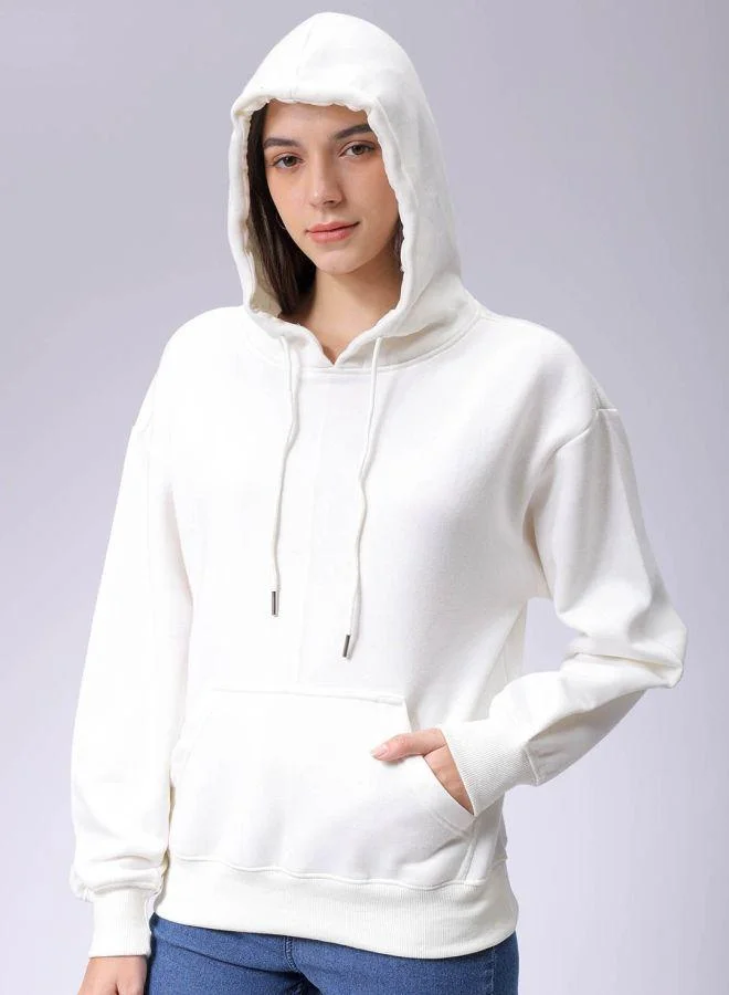 Freehand Women Boxy Fit Graphic Printed Hooded Full Sleeves Hooded Sweatshirt