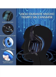 Generic PC Gaming Headphones with Microphone and LED light , USB cable for Xbox 360 / PS3 / PS4 / PC Computer Laptop/Mobile Phones , Noise Cancelling Microphone - Gaming Quality  - Image 3