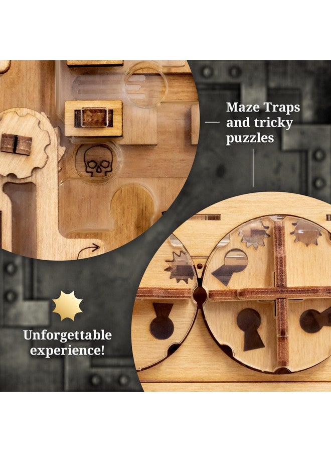 آيدفنتشر صندوق الألغاز النقدية Marble Run Safe A-Maze-Ing - عبوة هدايا صعبة - لغز ثلاثي الأبعاد للبالغين - لعبة غرفة الهروب - لغز ذهني - أداة هدايا عيد ميلاد للرجال والنساء - صندوق الكنز - Image 5