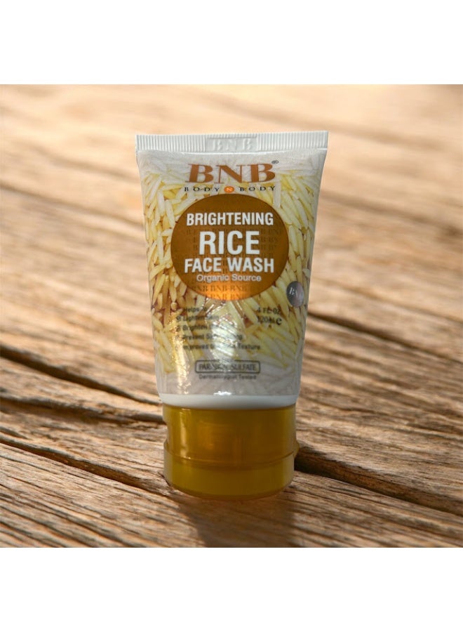 بي ان بي مجموعة بي إن بي رايس لتفتيح البشرة وإشراقها، غسول ومقشر وقناع للوجه 3 في 1 - Image 2