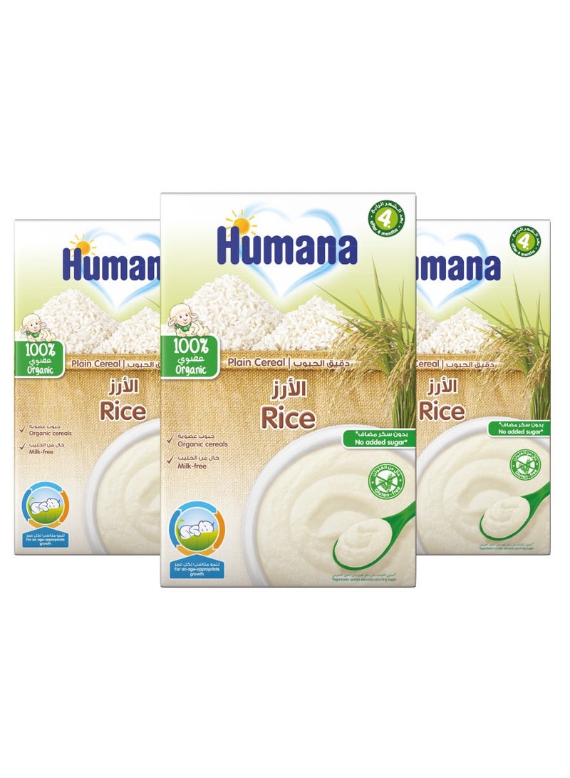Humana Baby Organic Rice Cereal Pack 3 x 200g - Image 1