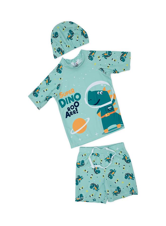 babyqlo Space Dino Roar 3 Pc Swim Set Boys - Image 1